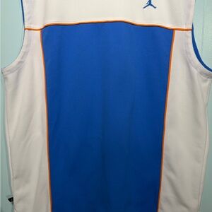 Jordan White Jersey with Bright Orange Collar